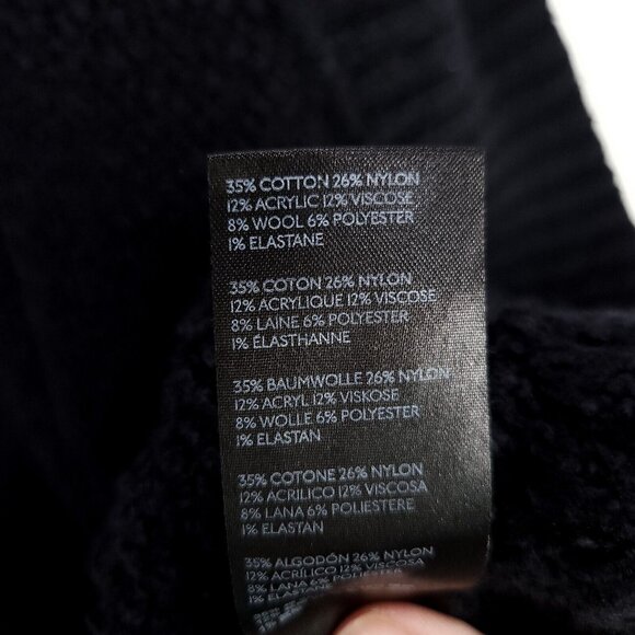 by Anthropologie Womens Cardigan Small Denise Black Waffle Knit Open Sweater - Picture 11 of 12